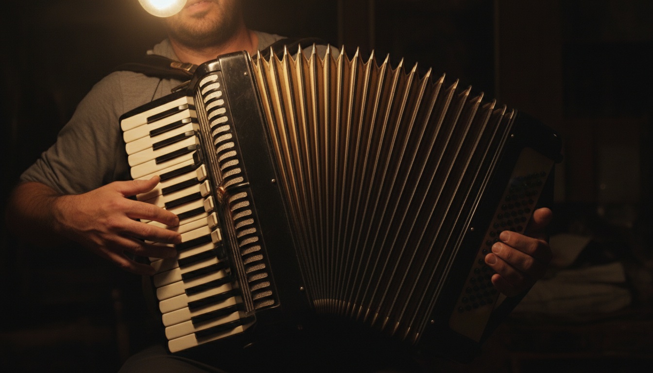 An accordion stretched to the end of its travel, pleats taut with no pull left in them and the note about to go flat unless it reverses: one thing worked in two directions, which is what kegel and reverse kegel exercises are.